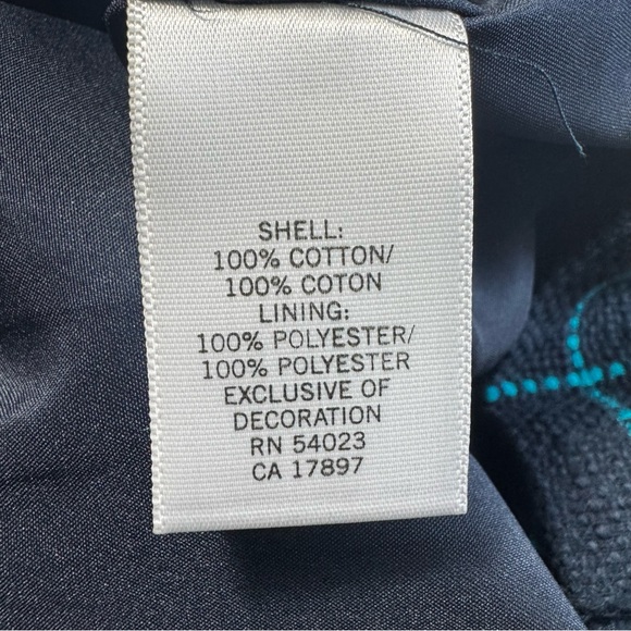 Banana Republic Navy & Teal Cotton Tweed Checked Plaid Pencil Skirt Size 10 - Picture 8 of 8